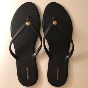 Black Henri Bendel Flip Flops